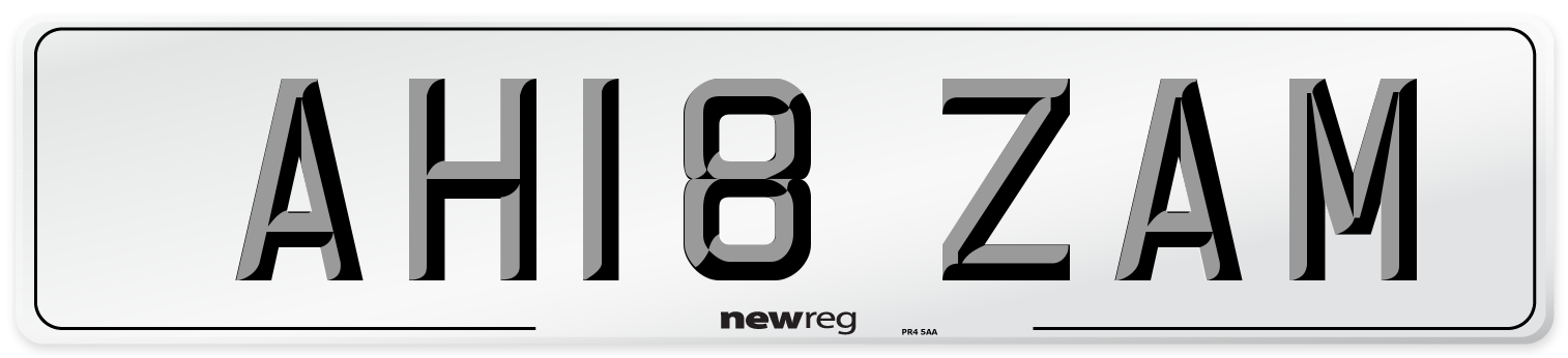 AH18 ZAM Number Plate from New Reg